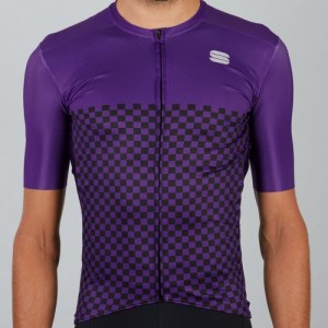 Μπλούζα με κοντό μανίκι Sportful CHECKMATE Jersey S/S - Violet DRIMALASBIKES